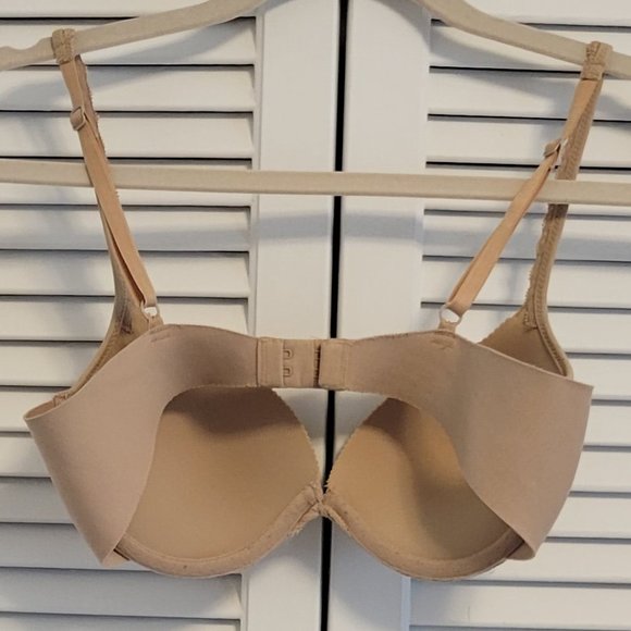 Maidenform natural/tan padded underwire bra with lace sz: 34C - Picture 2 of 4